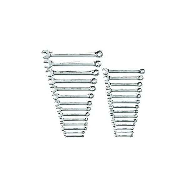 WRENCH SET COMBO 6 PT SAE/MET FUL POL 28